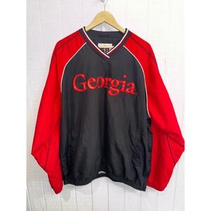 58 Sports Georgia Bulldogs Windbreaker Men Black Red Embroidered XL